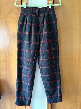 Black & Red Plaid Trousers